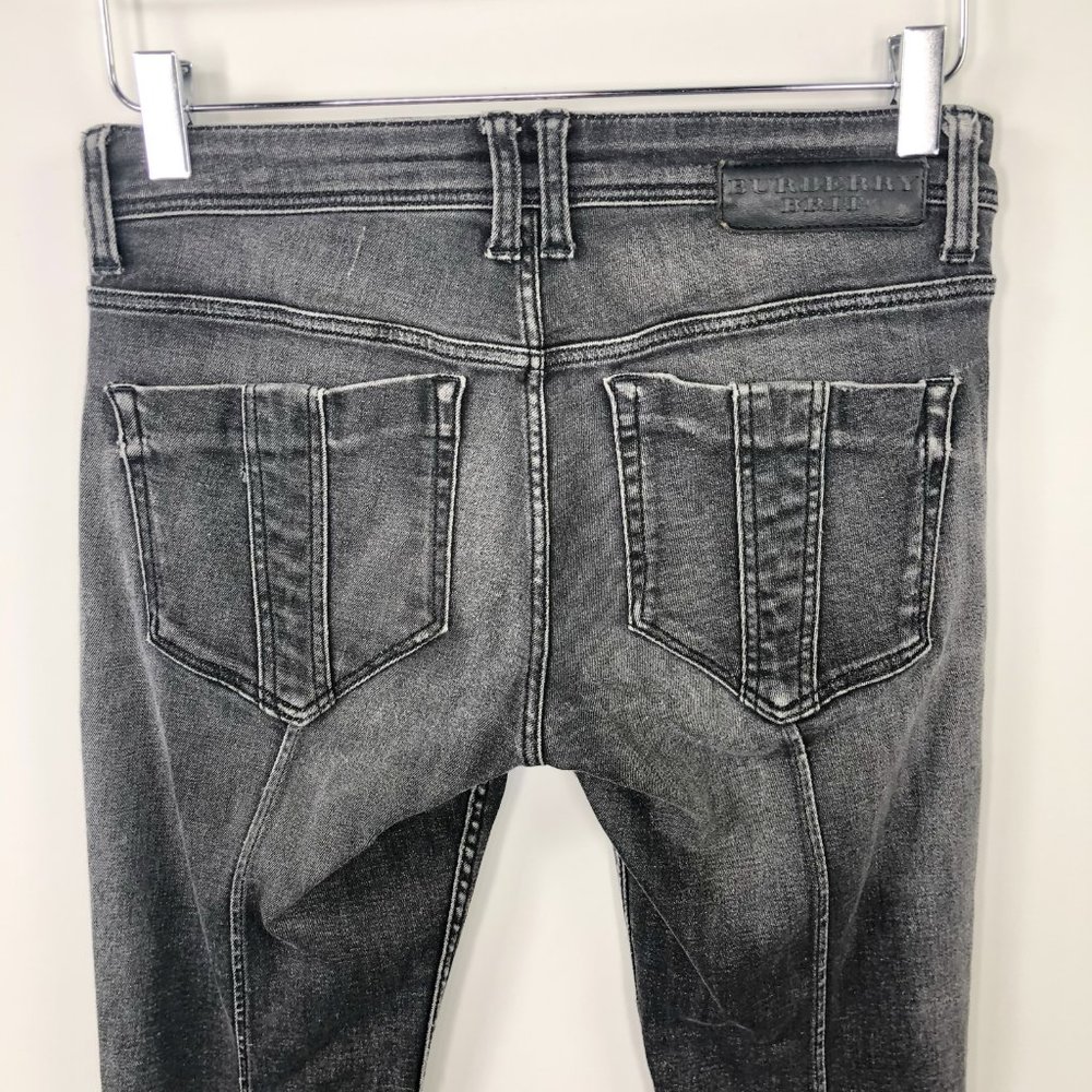 Burberry 25 Grey Bexton Skinny Jeans Ankle Zippers - Picture 4 of 8